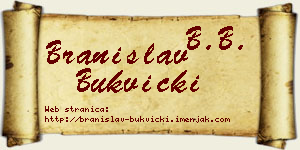 Branislav Bukvički vizit kartica